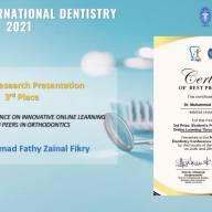 Congratulations for winning at MAHSA International Dentistry Conference 2021!